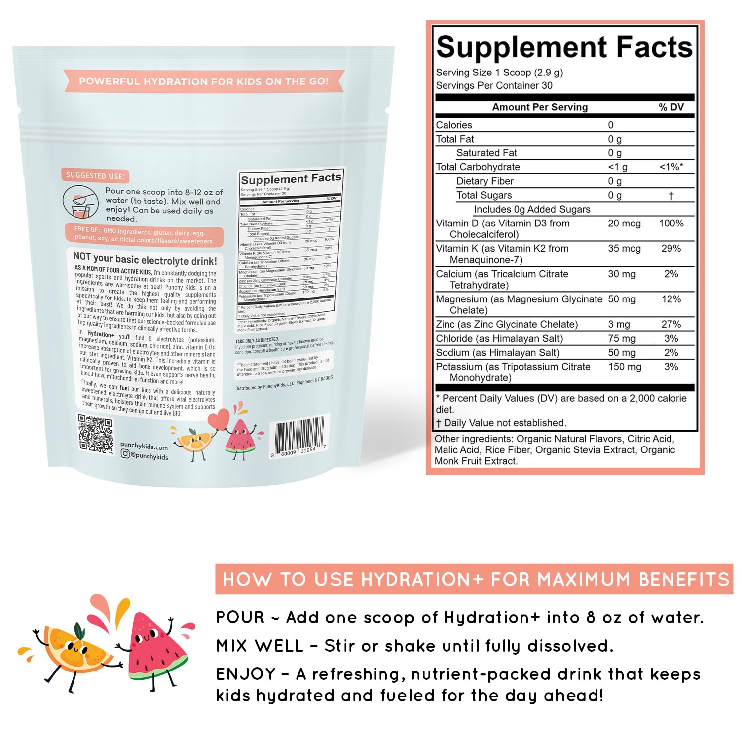Compact Hydration+ Melon Splash tub ideal for travel and school days.