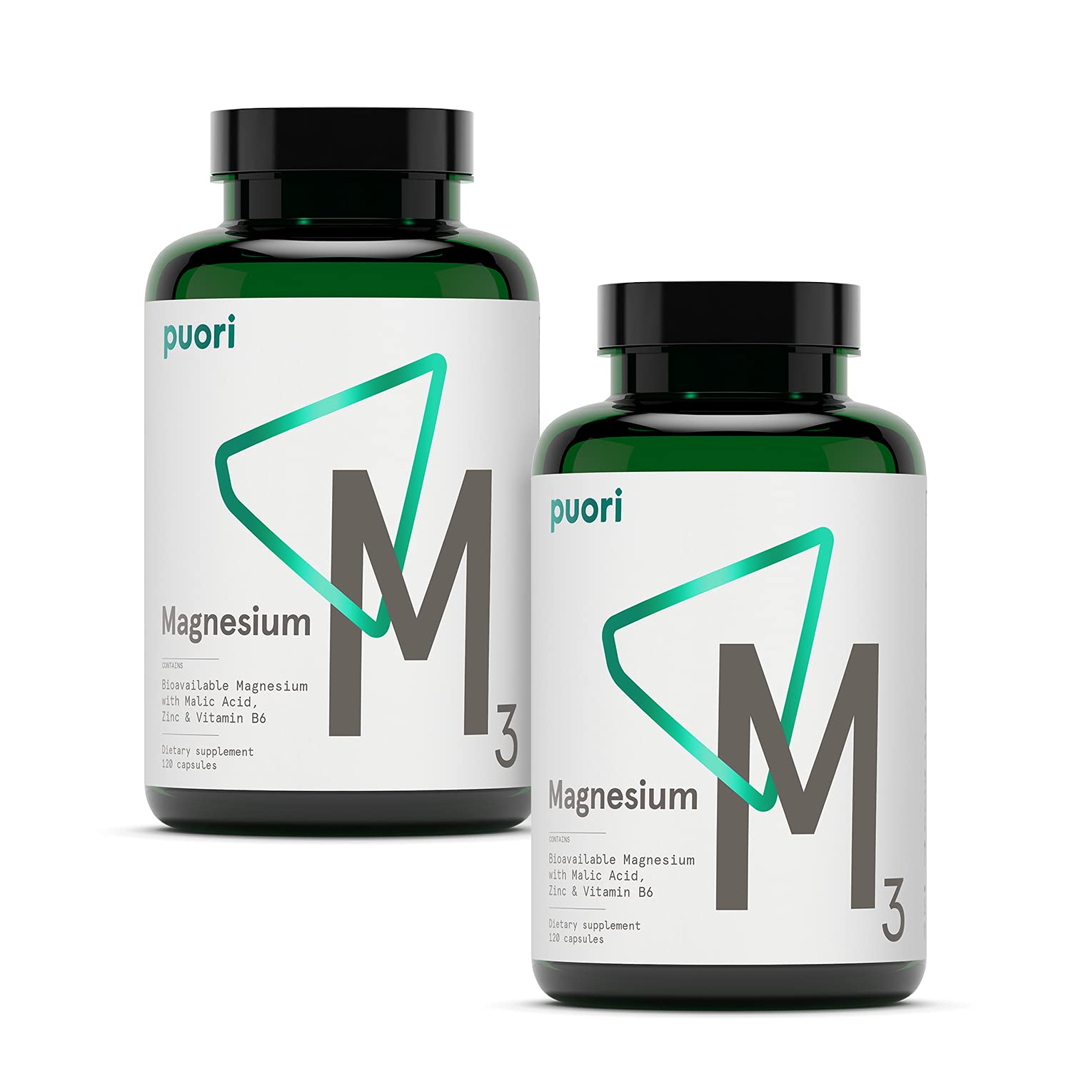 Puori M3 bottle with capsules on table for daily energy and muscle support.