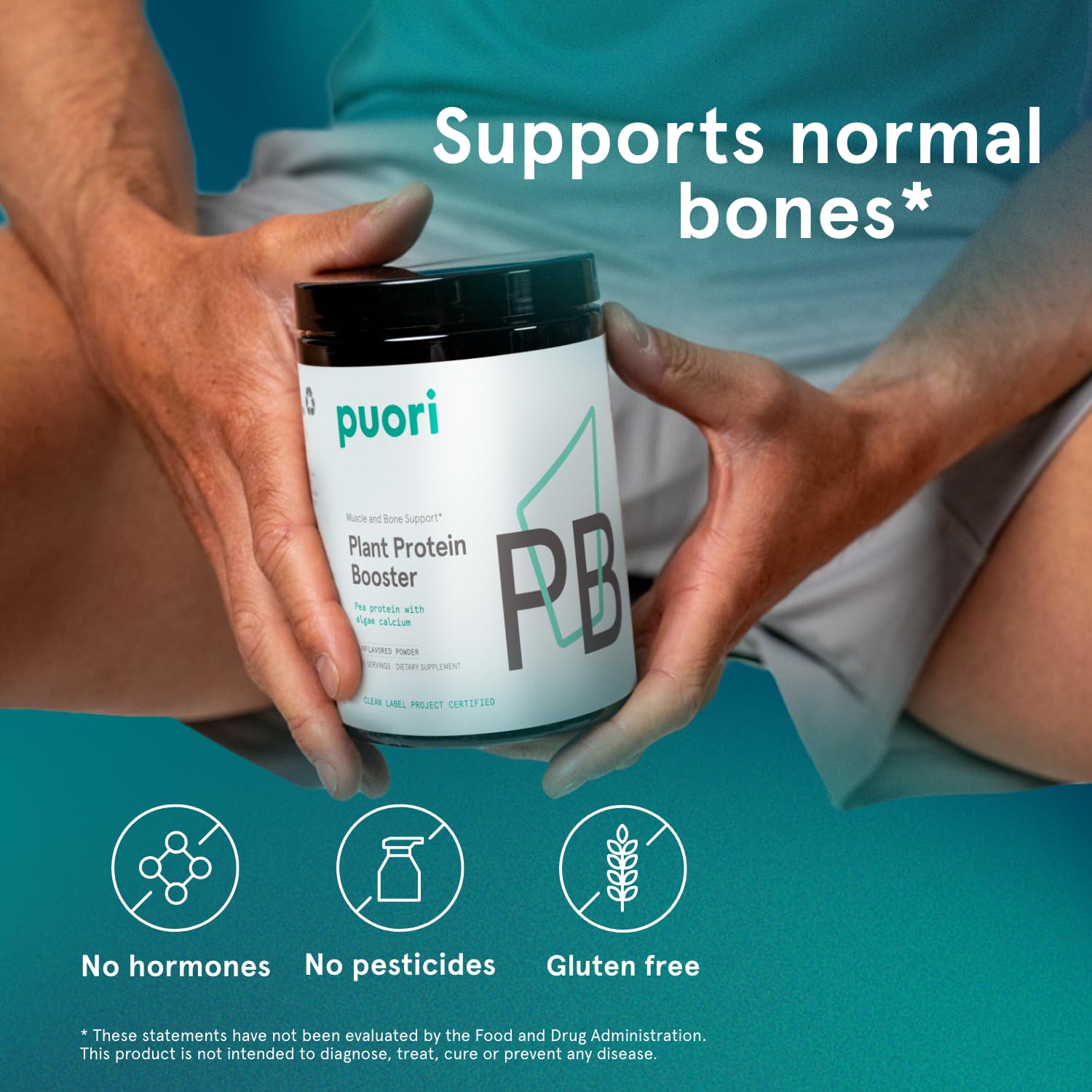 Unflavored Puori protein powder blends into shakes without altering taste.