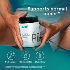Unflavored Puori protein powder blends into shakes without altering taste.