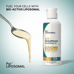 Pur Liposomal NAD+ Urolithin A pour shot suggests rapid absorption and easy dosing