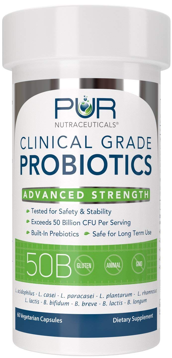 PUR Nutraceuticals 50B CFU delayed-release capsules provide gentle gut support