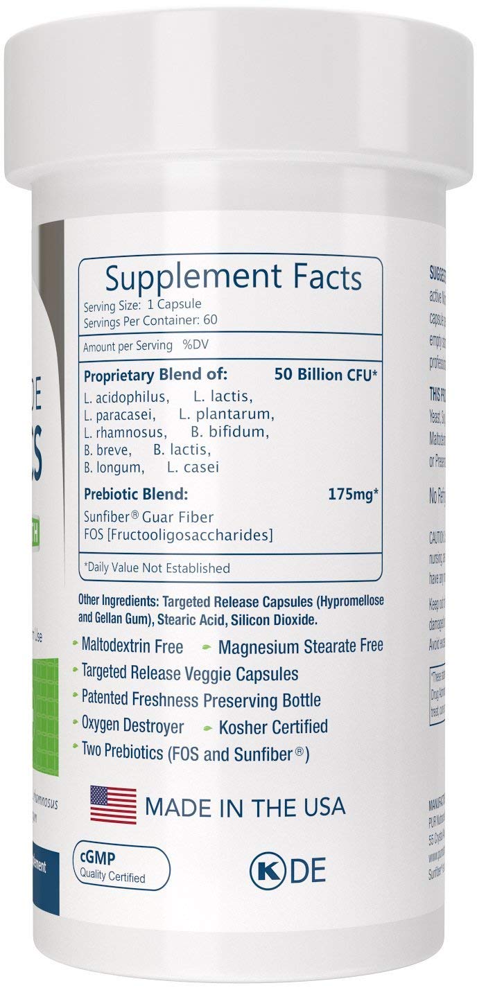 PUR Nutraceuticals capsule with built-in Sunfiber prebiotic for digestive balance