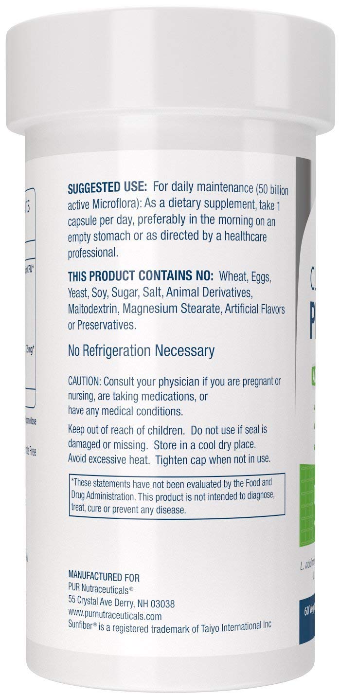 Close-up of PUR Nutraceuticals 10-strain blend promoting broad probiotic coverage
