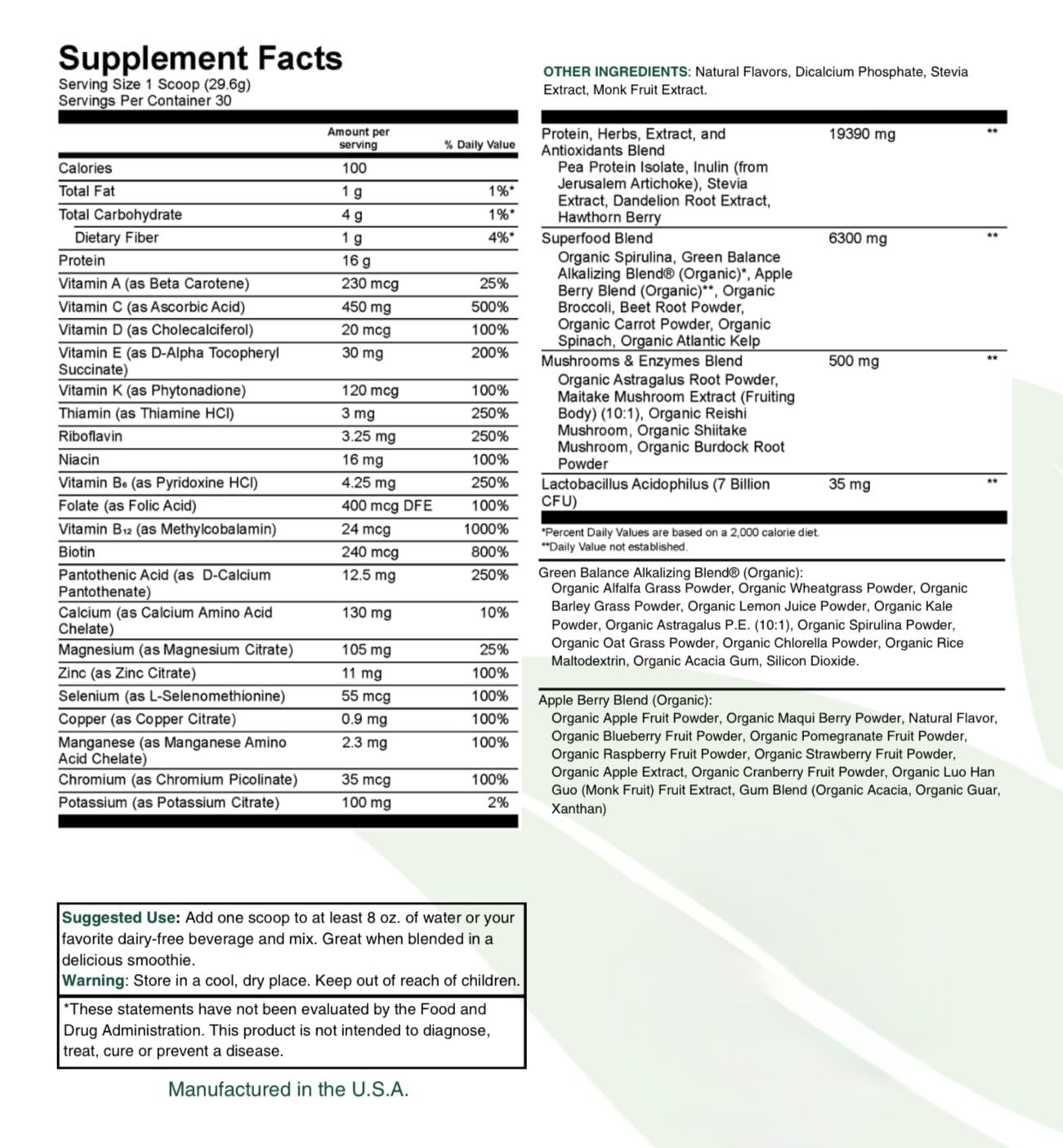 Pur Tesai TesaiGreens Ultra Blend mushroom adaptogen blend on shelf