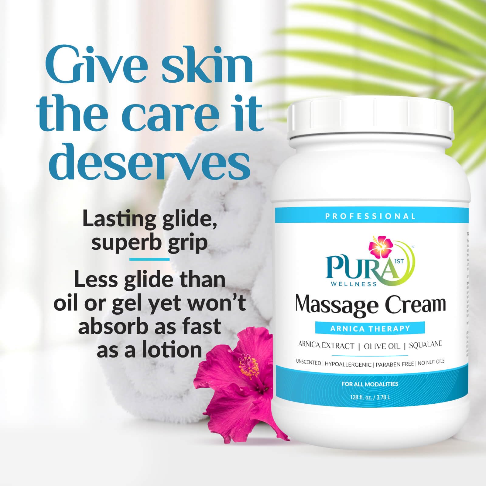 Close-up of PURA 1st Arnica Therapy label showing hypoallergenic formula.