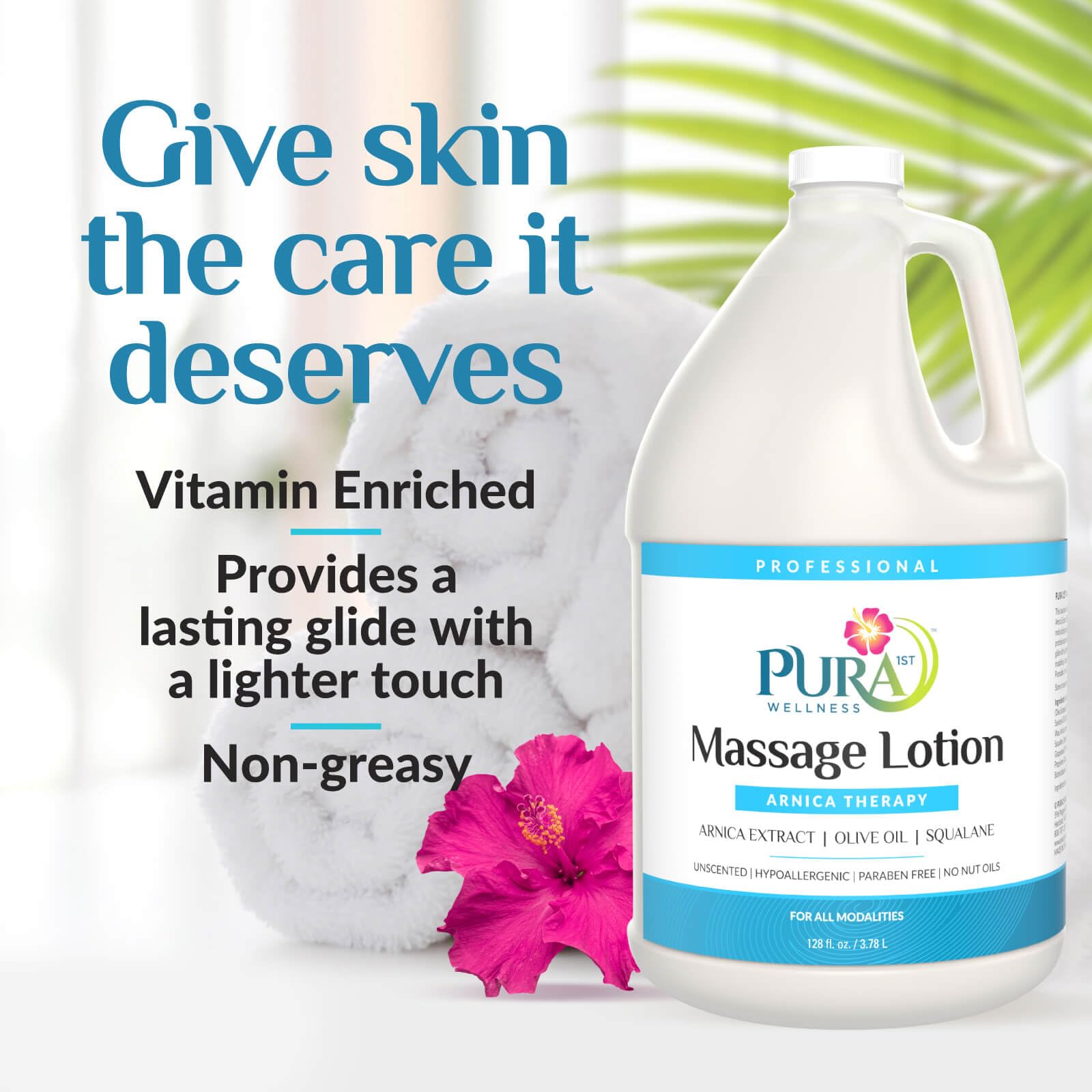 PURA 1st Arnica Therapy pump-top bottle enables easy, controlled application.
