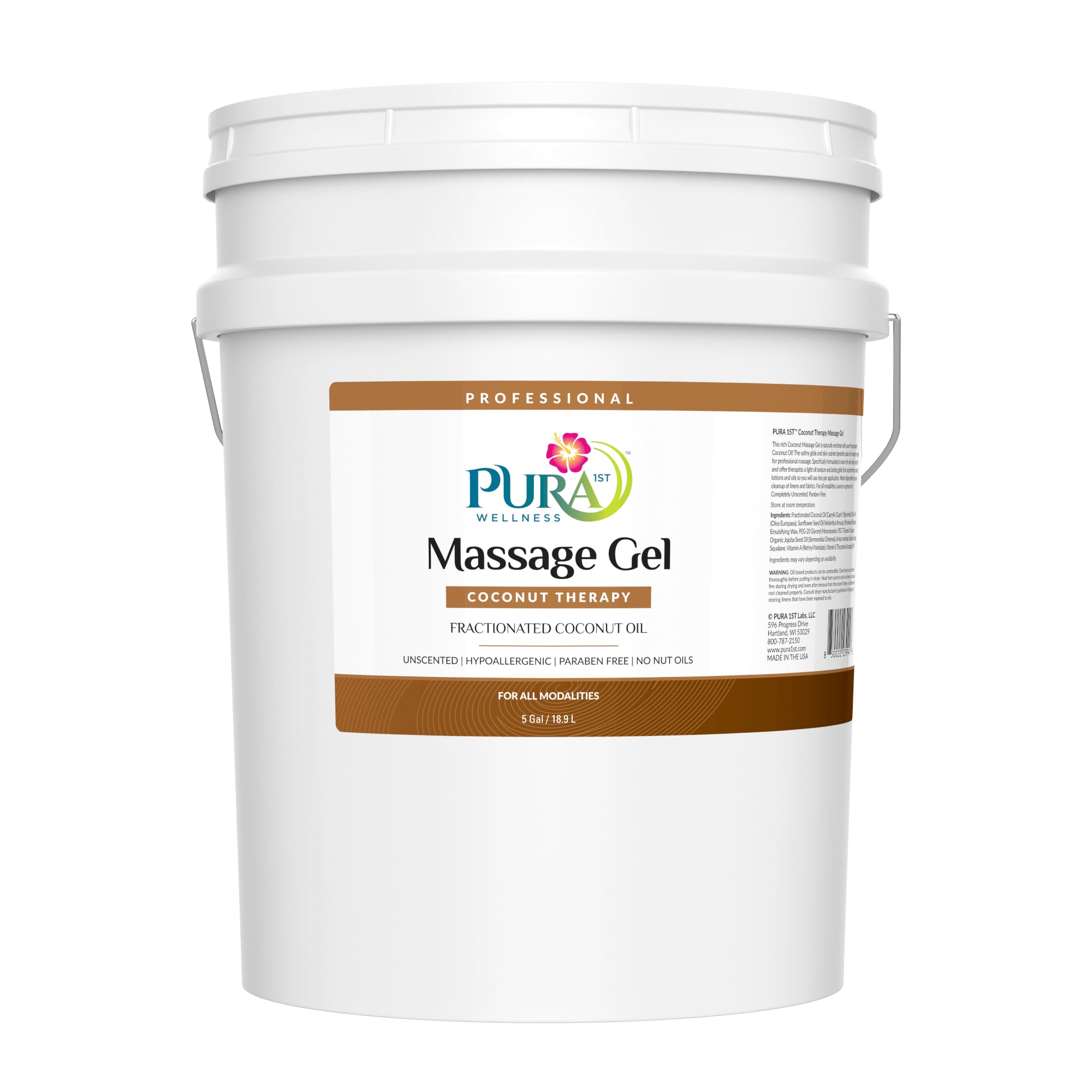 PURA 1st Coconut Therapy bottle pour for smooth massage sessions