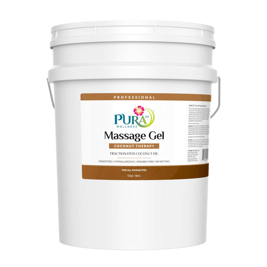 PURA 1st Coconut Therapy bottle pour for smooth massage sessions