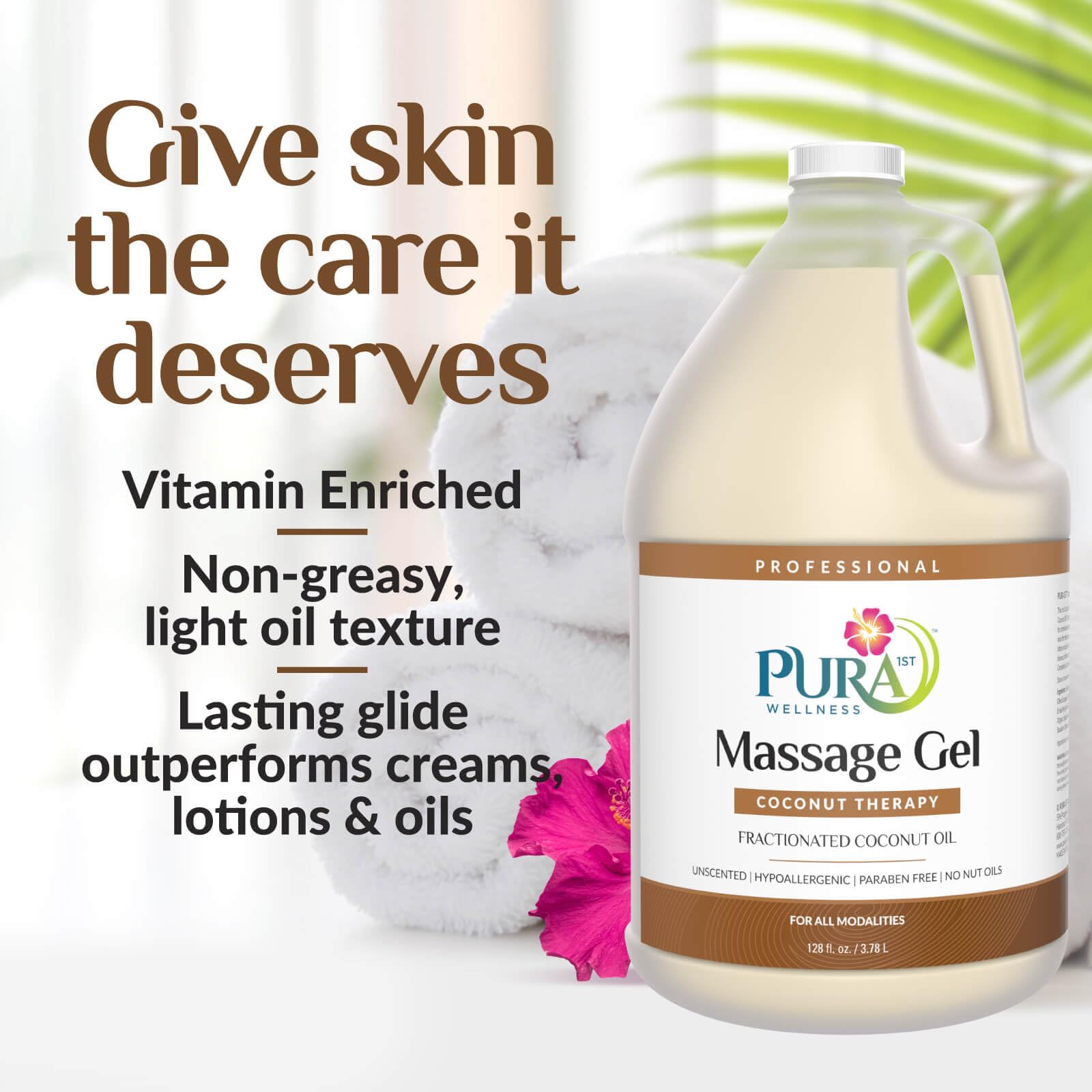 PURA 1st Coconut Therapy pump closeup for easy non greasy application