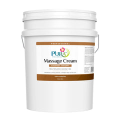 PURA 1st Coconut Therapy massage cream bottle showing easy-grip design for professional use
