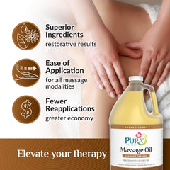 PURA 1st Coconut Therapy oil massage-application scene for professionals