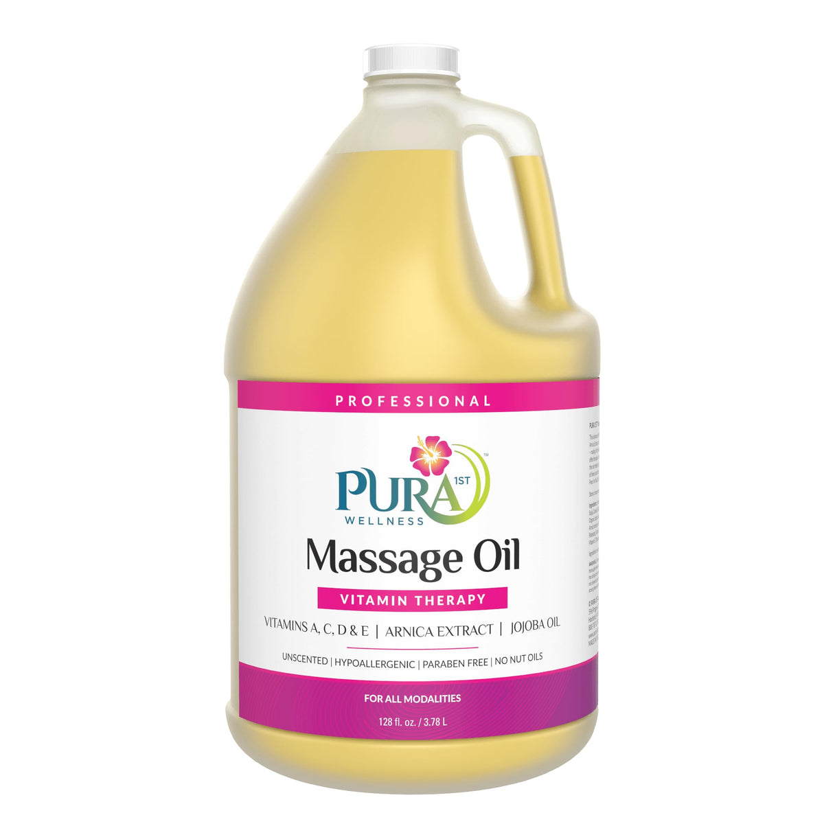 PURA 1st Vitamin Therapy massage oil bottle pour for smooth, targeted application