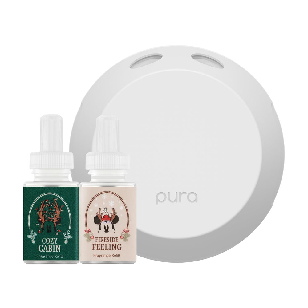 Pura 4 diffuser with Mickey refill creates a warm, inviting scent for living rooms.