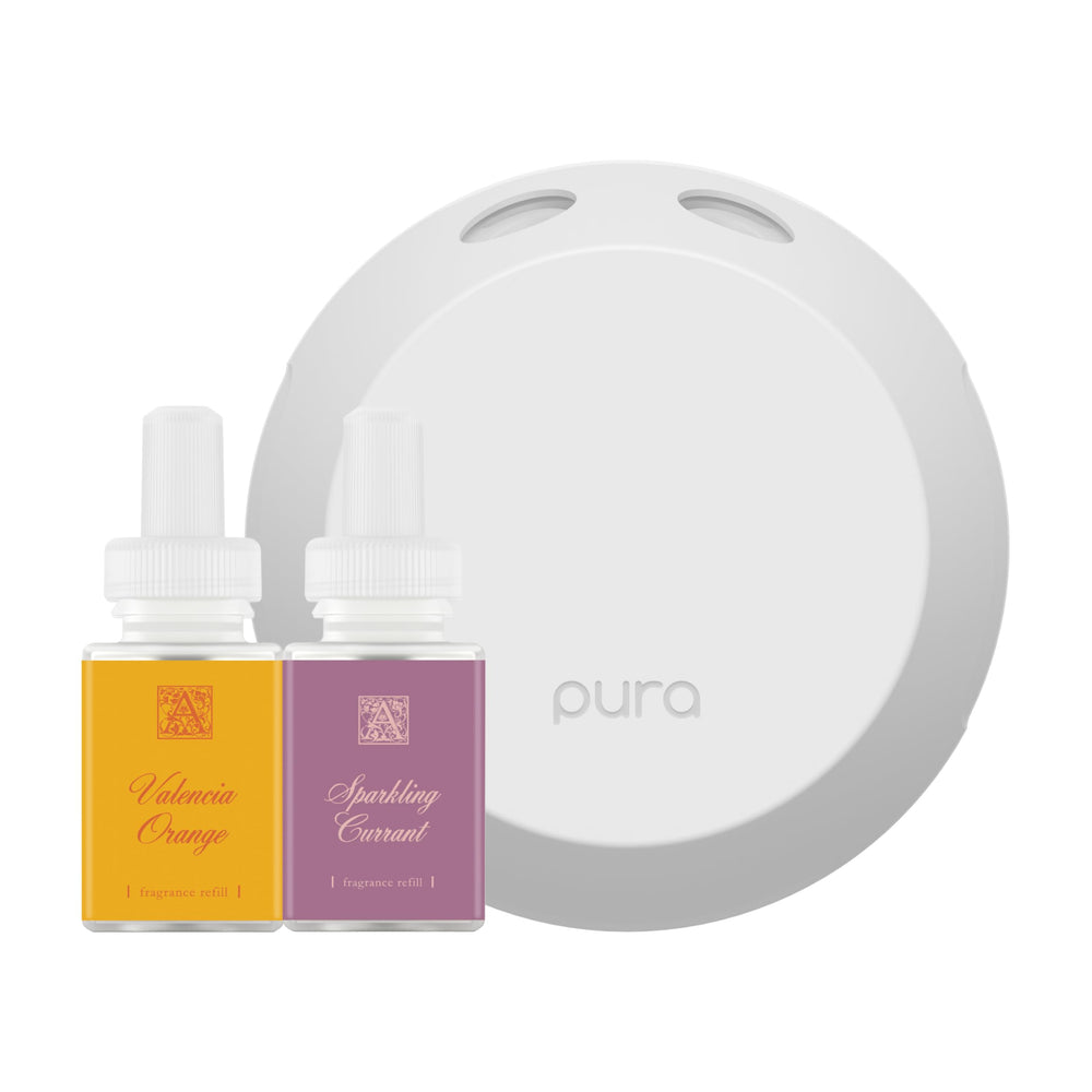 Pura 4 diffuser in square box with ambient glow enhances room ambiance