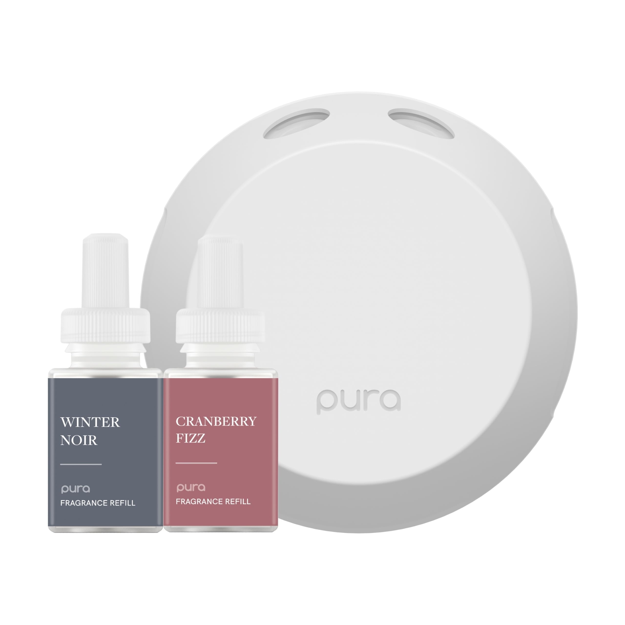 Pura 4 diffuser with Winter Noir focus delivers cozy living room ambiance.