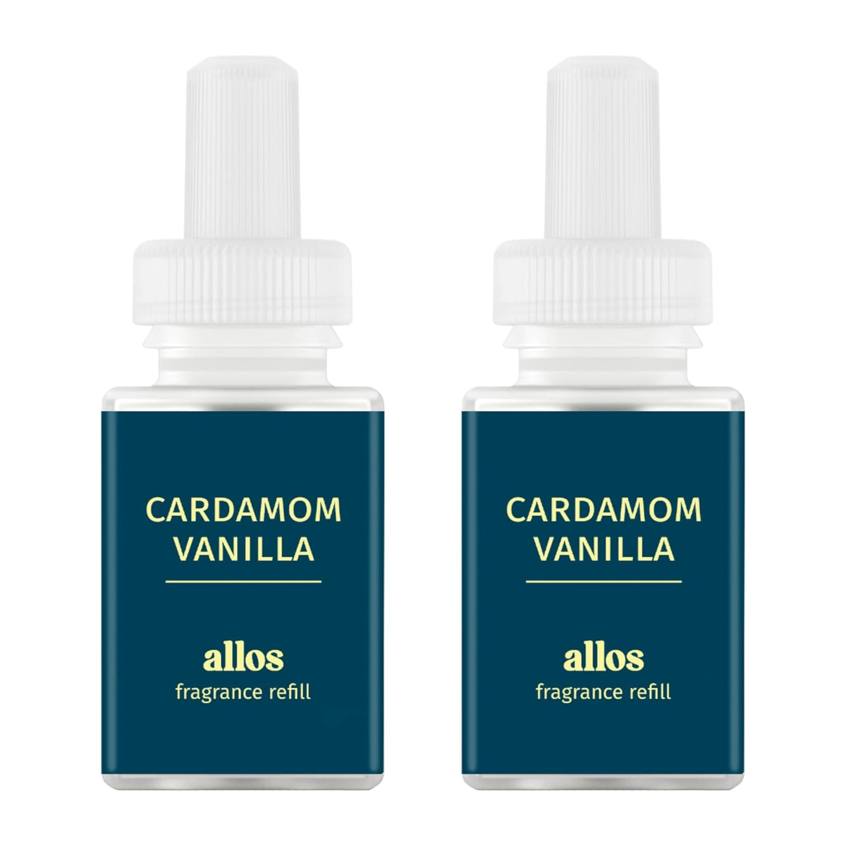 Pura Allos cardamon vanilla refill bottle enhancing relaxing home ambience.