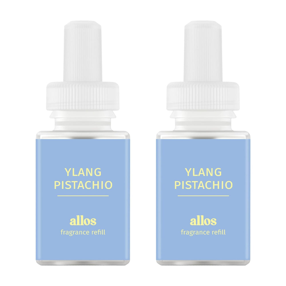 Pura Allos Ylang Pistachio bottle shows calm home fragrance