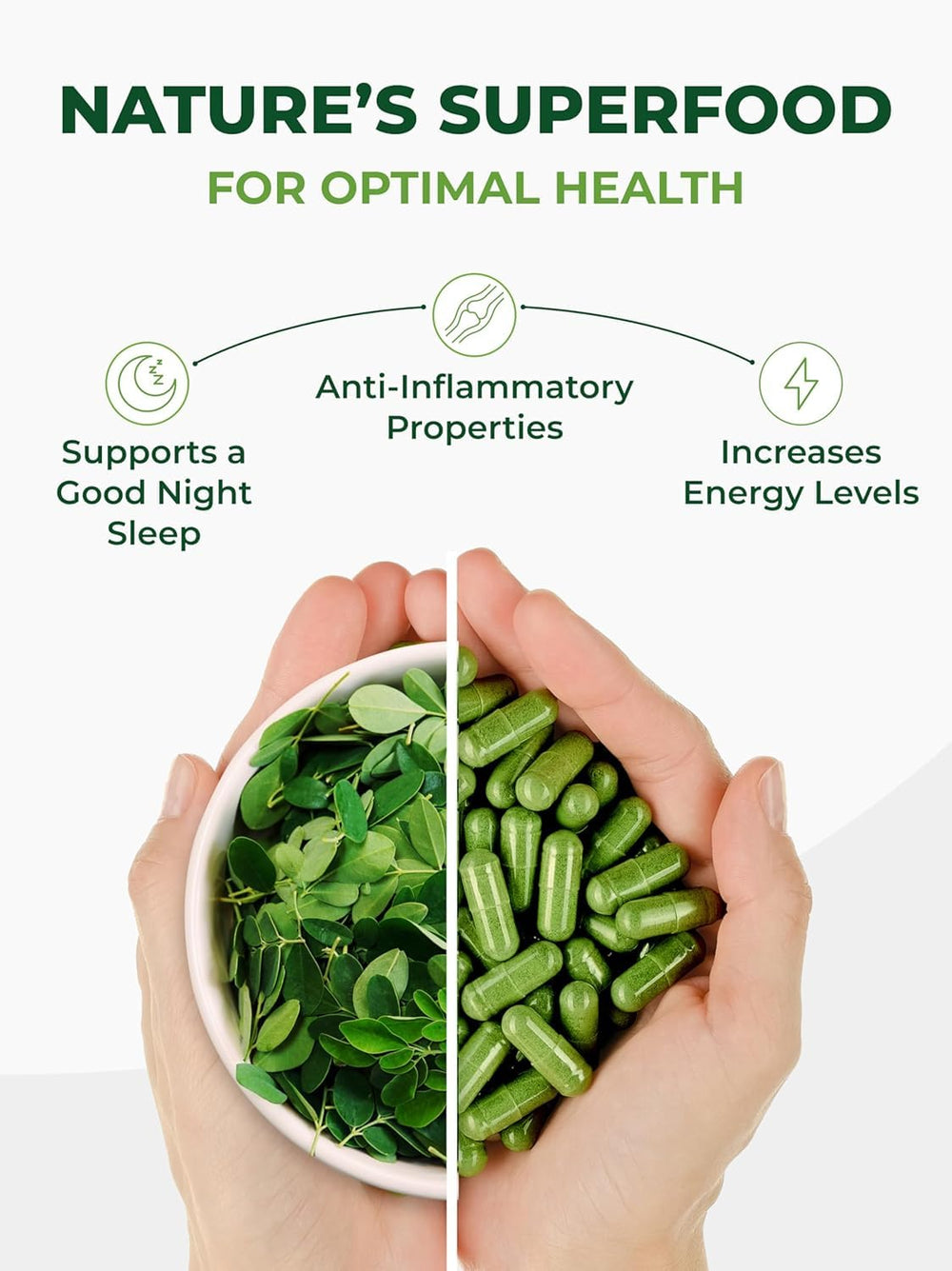 PURA VIDA MORINGA daily use supplement image fitting into everyday routine.
