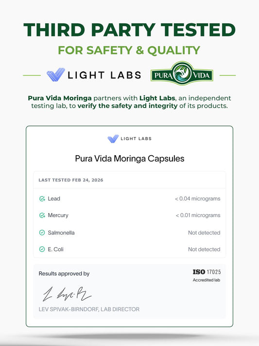 PURA VIDA Moringa drops with a dropper allow precise daily dosing.