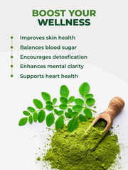 PURA VIDA MORINGA powder label highlights organic and third-party testing
