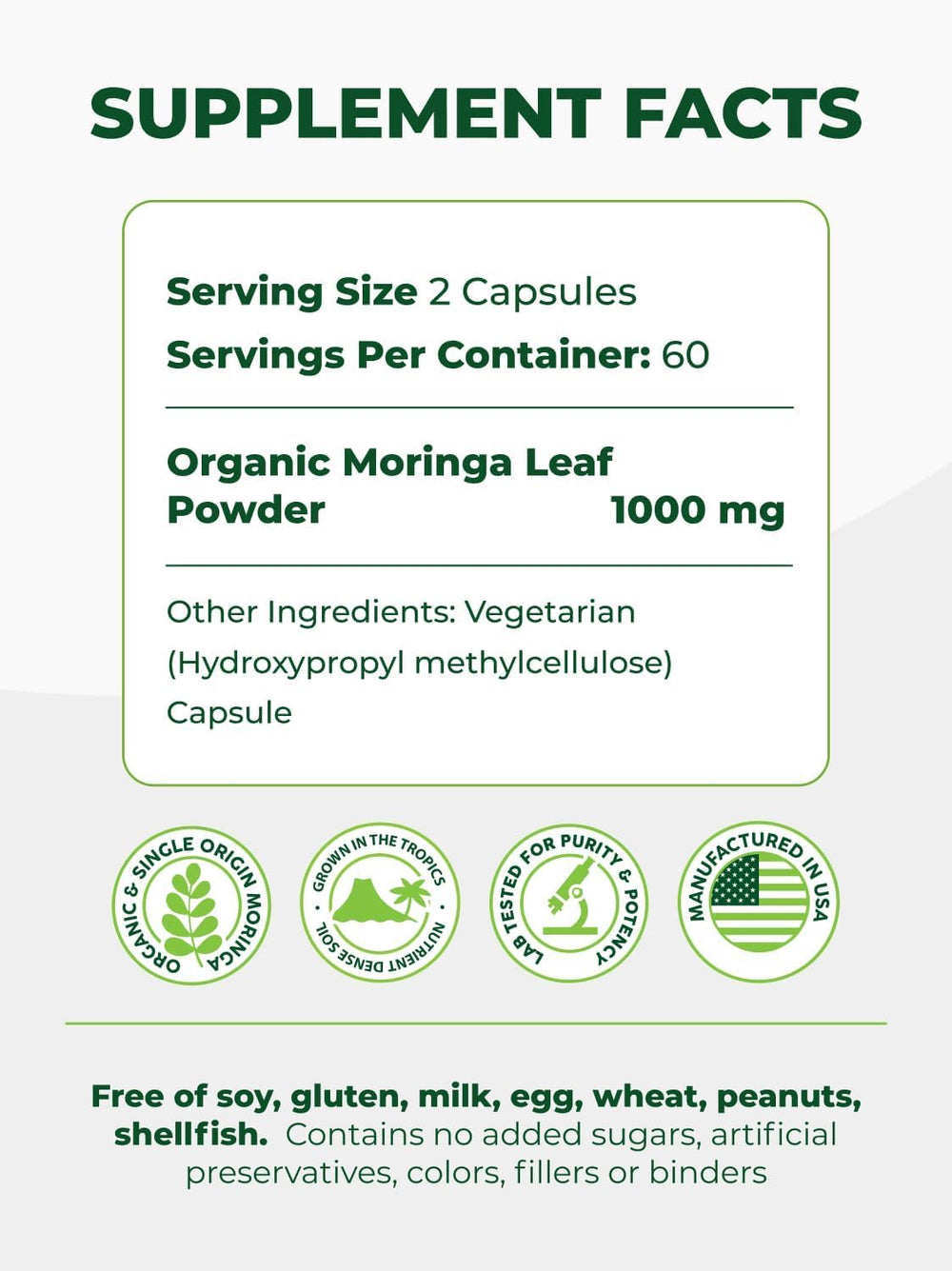PURA VIDA MORINGA organic certification image reflecting organic farming standards.