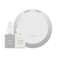 Pura 4 diffuser on table delivering even room fragrance.