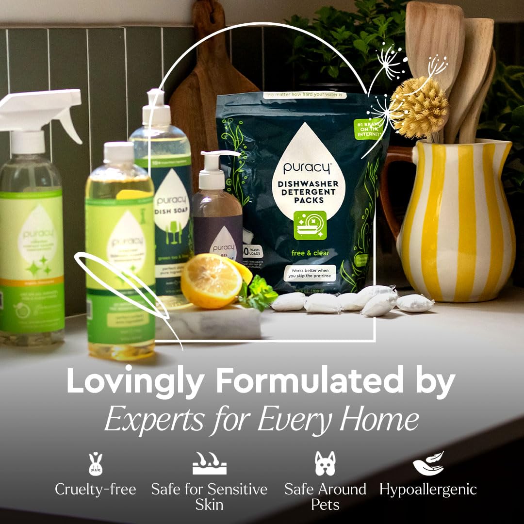 Puracy refill pouch helps reduce plastic waste in daily bath routines.