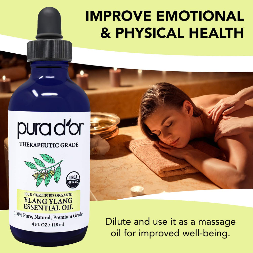 PURA D'OR Ylang Ylang oil diffuser use for aromatherapy mood uplift.
