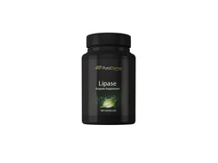 Puradyme Lipase enzyme bottle front, digestive support for meals