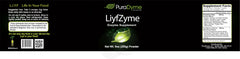 Puradyme LiyfZyme powder being poured into a glass for smoothies or juice