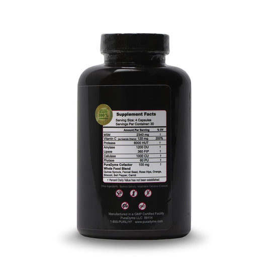 PuraDyme MSM capsules closeup for easy daily dosing