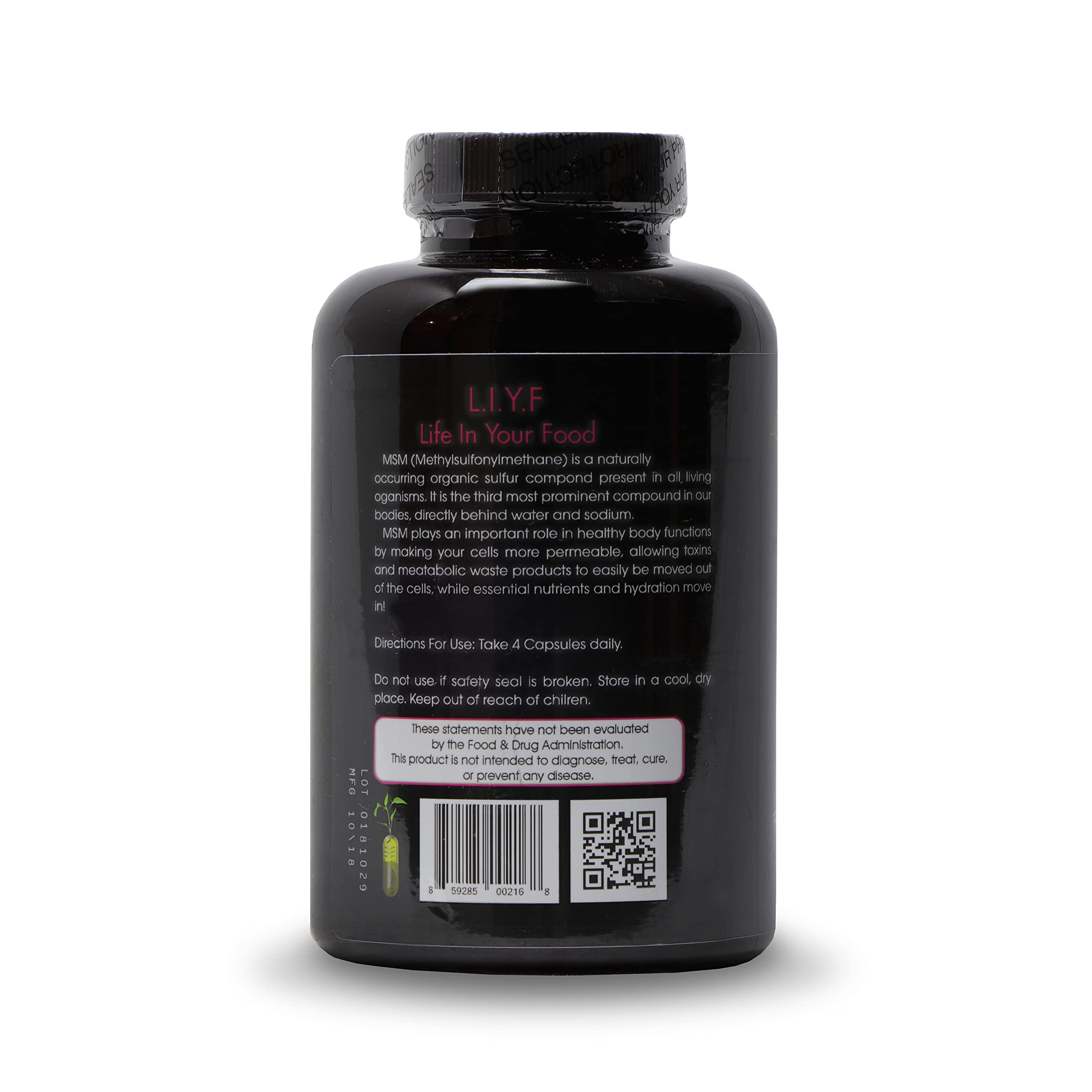 PuraDyme MSM with Cofactor ingredients closeup highlighting whole-food blend for absorption