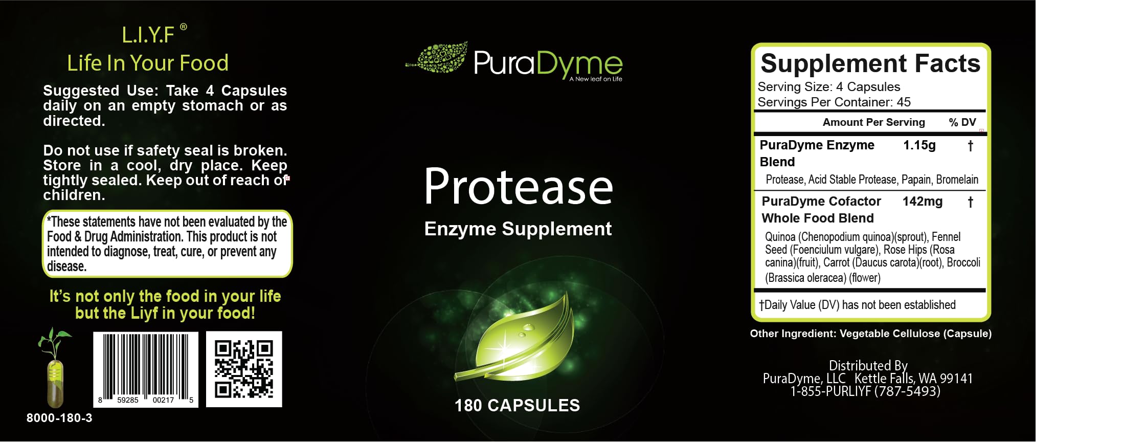 PuraDyme Protease capsules ready for daily protein digestion support.