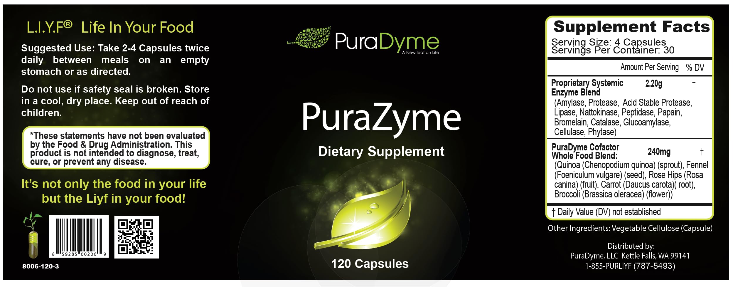 PuraDyme PuraZyme capsules close-up emphasizes easy pre-digestion support.