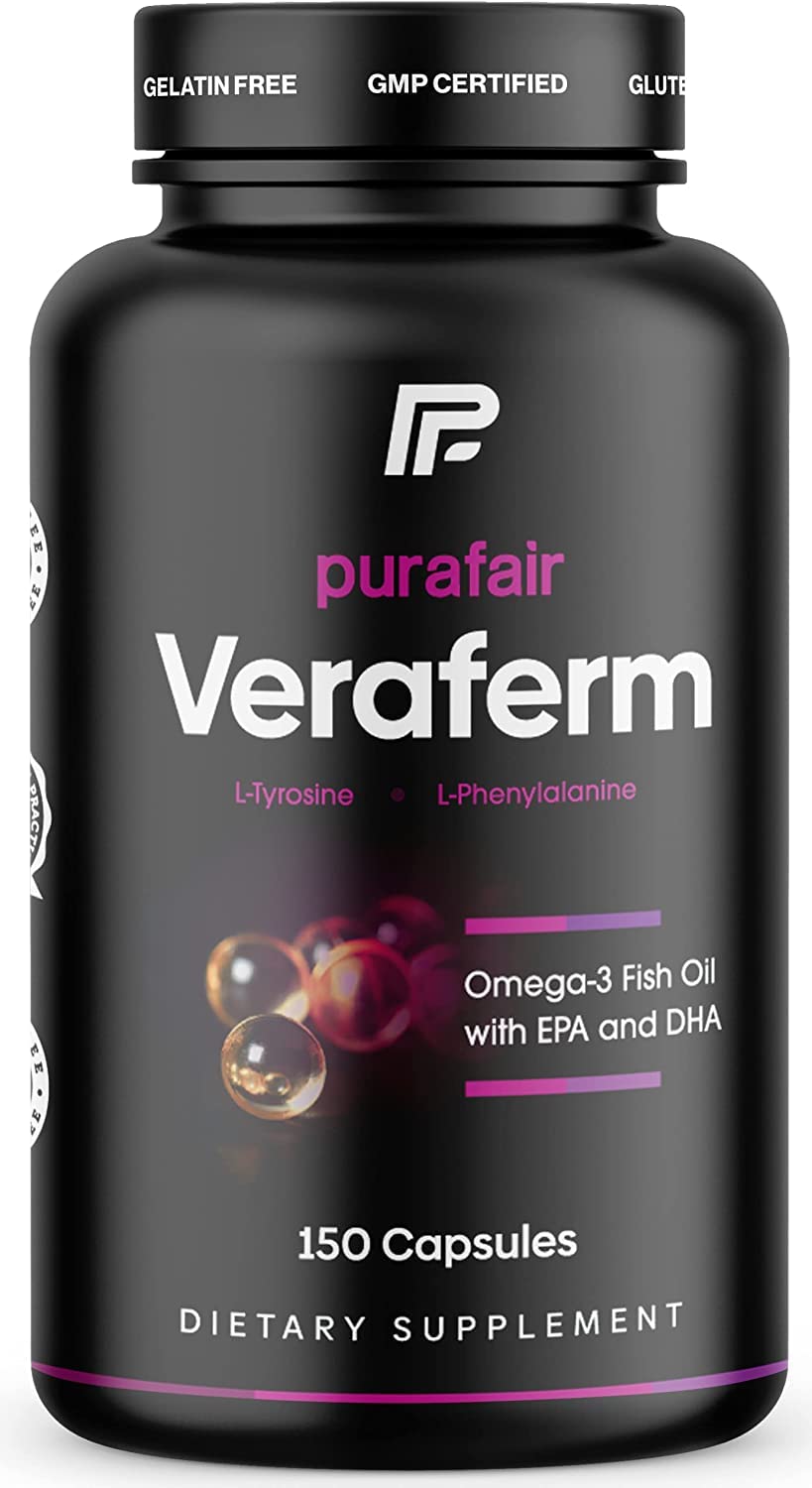 Purafair Veraferm face spots before-after frame hints at potential visual improvement.