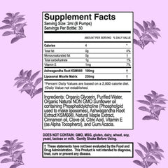 Close-up of chai brew swirl from PURALITY HEALTH Ashwagandha liposomal liquid