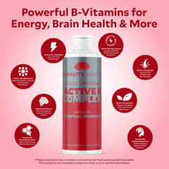 Purality Health B Complex icon set showing vegan and gluten-free benefits.
