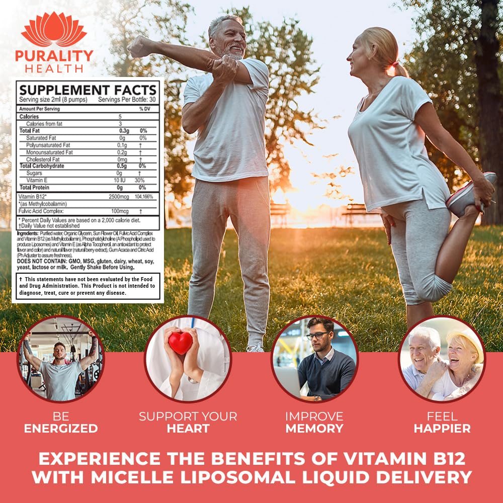 Purality Health berry-flavored B12 splash offers a refreshing daily intake.