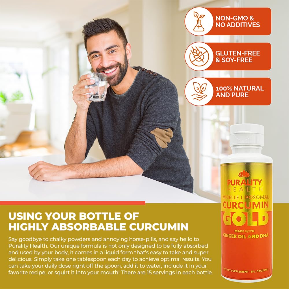 Purality Health Curcumin Gold with ginger oil promotes easy daily intake