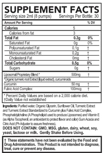 PURALITY HEALTH Daily wellness use of turmeric with natural flavor in a pump bottle.