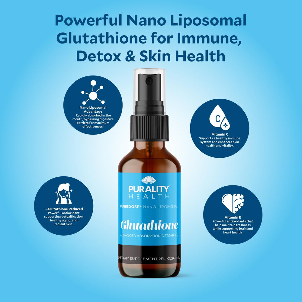 PURALITY HEALTH liposomal glutathione pour shows easy dosing and smooth intake.