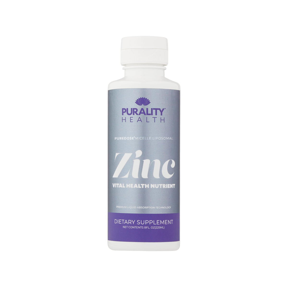 Purality Health liposomal zinc bottle front for convenient daily use