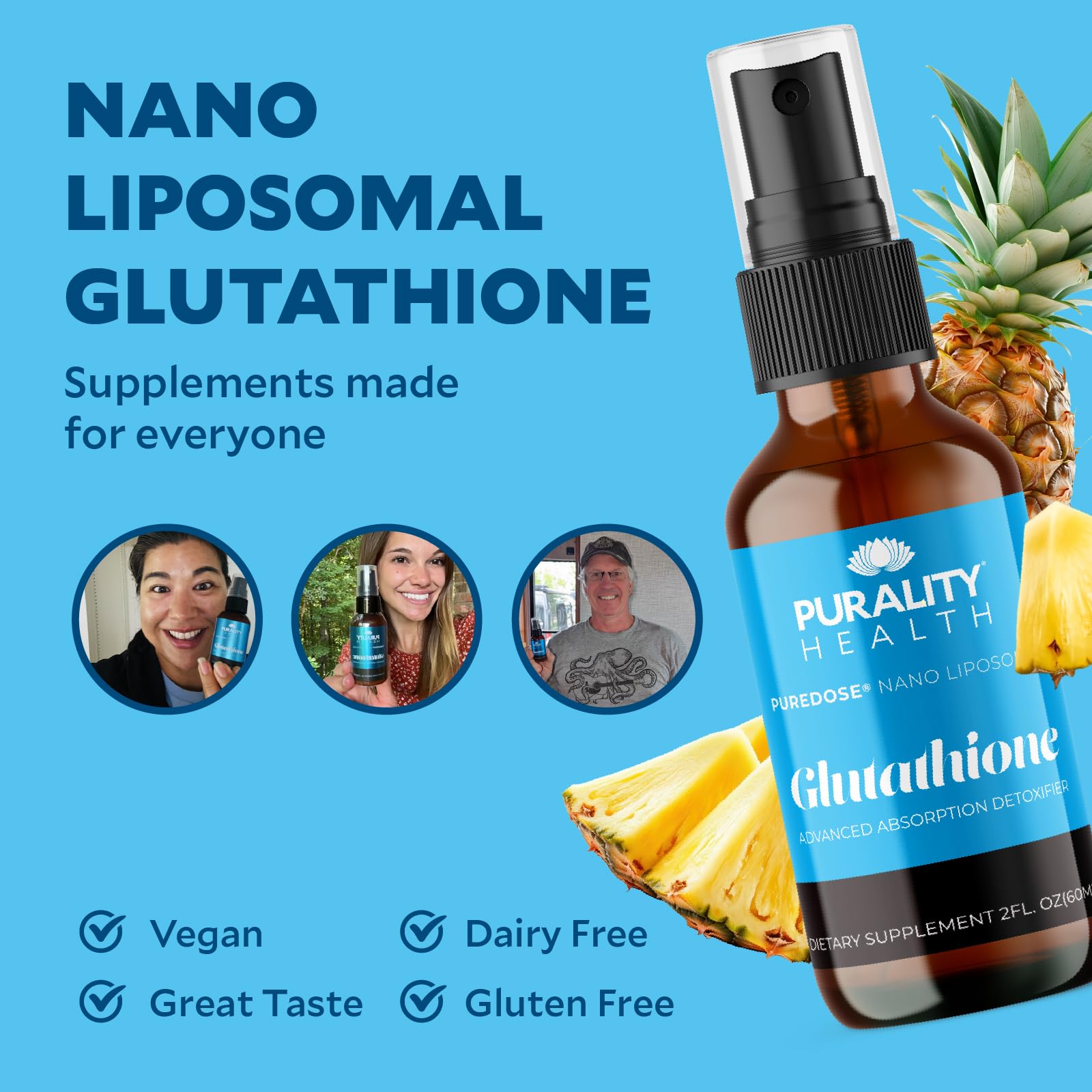 PURALITY HEALTH liquid formula with measuring dropper enables precise servings.