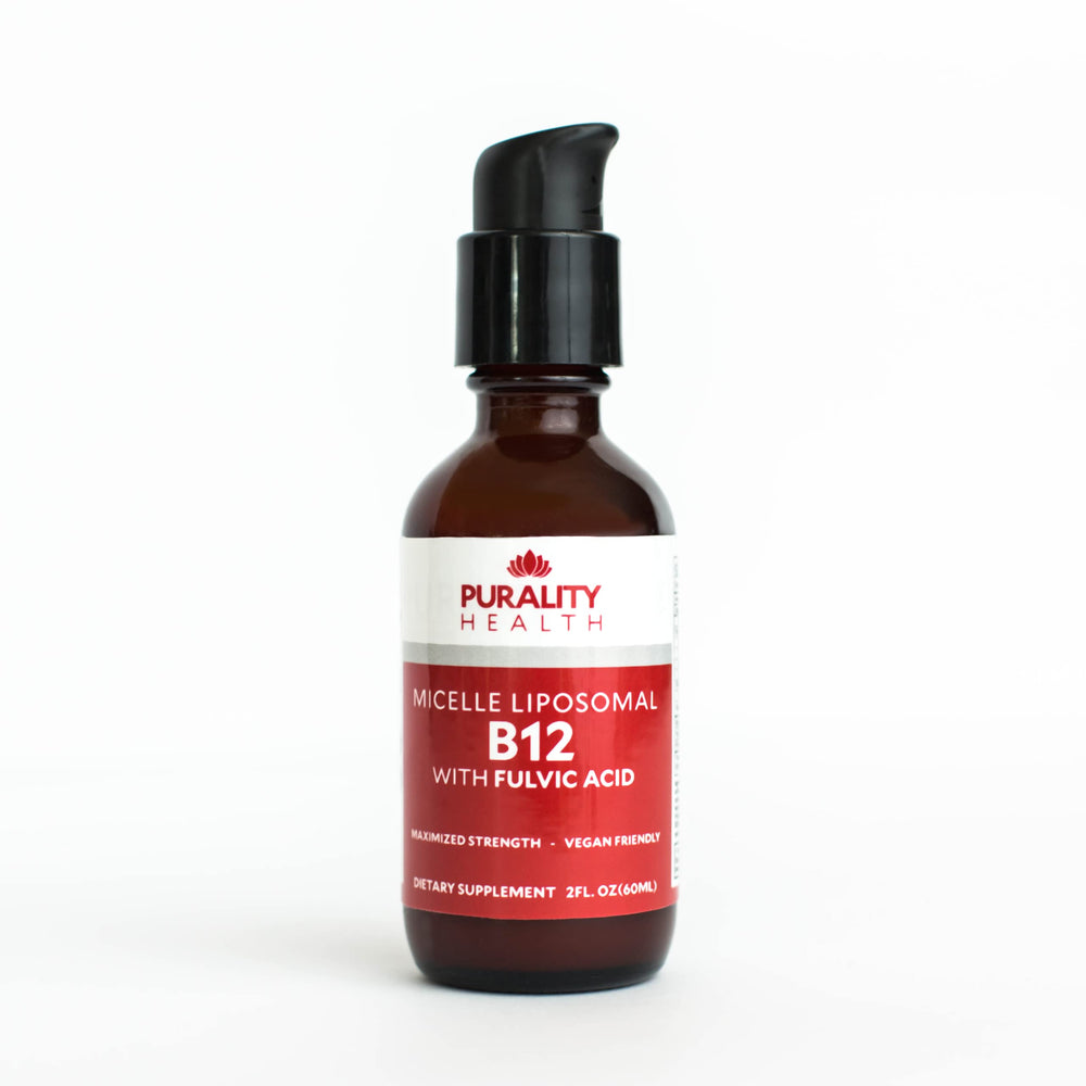 Purality Health Micelle B12 bottle pour for easy dosing and consistent delivery.