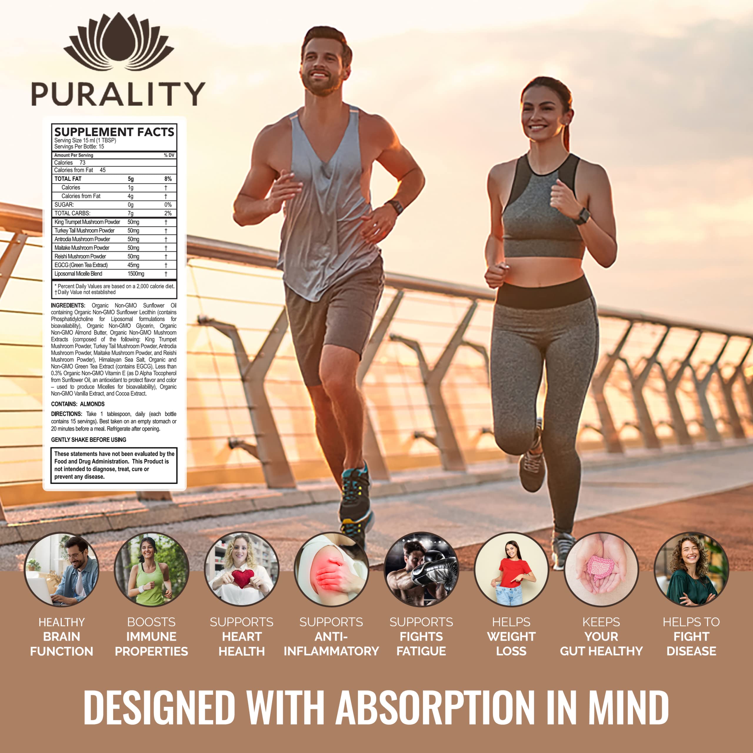 Purality Health Mindboost label emphasizing vegan formula and chocolate flavor