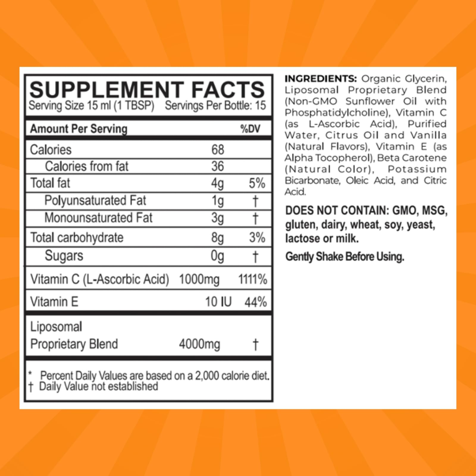 PURALITY HEALTH Vitamin C label close-up emphasizes 1000mg per serving
