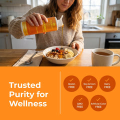 PURALITY HEALTH Vitamin C ingredients icons illustrate vegan, non-GMO features