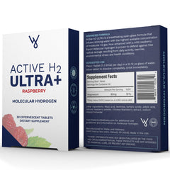 Purative Active H2 Ultra+ water glass with tablet mid-dissolve for quick hydration.