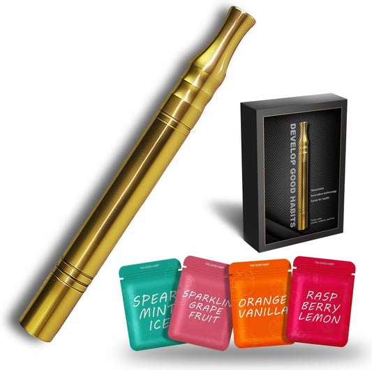 PurBeautiess brass smokeless inhaler shows durable, premium construction for daily use.